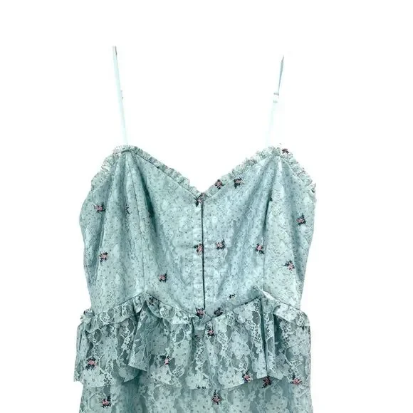 MAJORELLE Aisling lace tiered‎ Gown dress in Baby Blue Size S